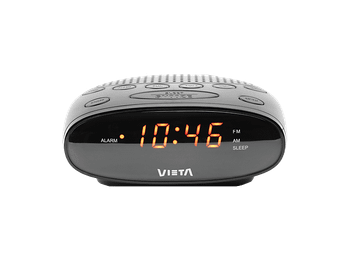 Radio despertador - Vieta VH-AL100BK, 4W, Altavoz Incorporado, Pantalla LED, Funciona a Pilas, Negro