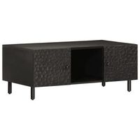 mesa de centro de diseno moderno y contemporaneo 100x54x40 cm madera maciza de mango negro y hierro dec039574