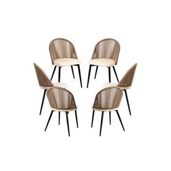 Pack 6 Sillas Misal De Terciopelo 74*47*47 Cm - Beige