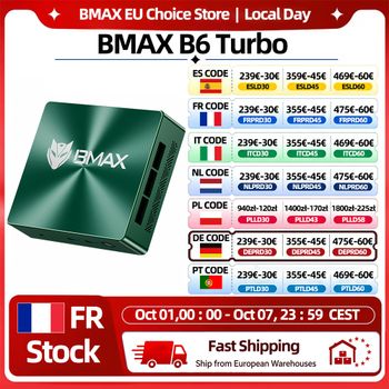 Mini PC BMAX B6 Turbo Modelo 2026, 16GB DDR4 (Expandible hasta 32GB), 512GB SSD (2 Ranuras M.2 SSD), Procesador Intel Core I5 8257U, Windows 11 Pro, Doble SSD, Mini Computadora de Escritorio 4K