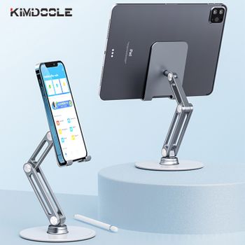 Kimdoole Metal 360 °   Soporte giratorio para tableta, uso para Ipad, portátil, teléfono móvil, teléfono inteligente, lector de teléfono