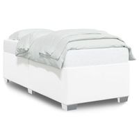 cama individual  cama de adulto  estructura de cama sin colchon cuero sintetico blanco 100x200cm