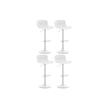 Set de 4 Taburetes de bar regulable en Plástico Blanco
