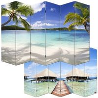 biombo separador de ambientes de 6 paneles 180x240 cm patron de playa par04007