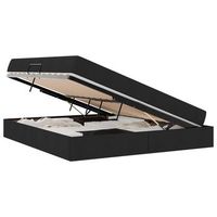 cama con almacenamiento y colchon negro 160 x 200 cm poliester vidaxl