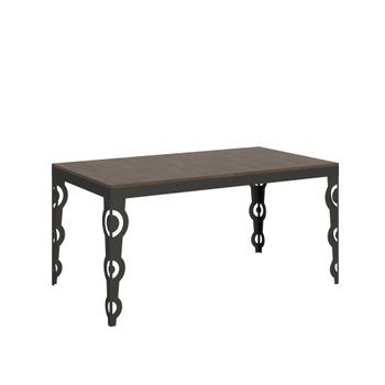 Mesa Extensible 90x160/420 Cm Karamay Evolution Nogal Estructura Antracita