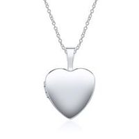 cadena y relicario corazon grabable oro blanco 14 quilates
