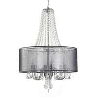 lampara de arana de 6 luces en metal cromado plateado cm h70 o50