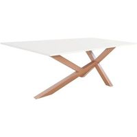 mesa de salon comedor oficina reunion patas metalicas xy cobre 180x90 cm blanco ofilike