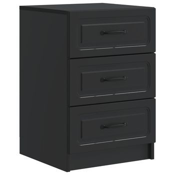 Armario De Noche Negro 43 X 41 X 63,5 Cm Madera De Ingeniería Vidaxl
