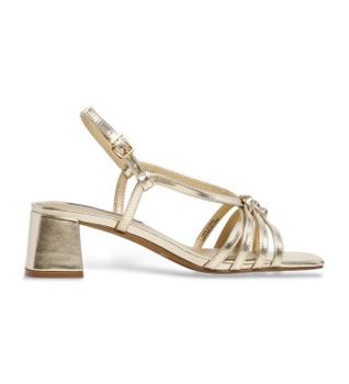 Pepe Jeans para mujer. PLS90683 Sandalias Zoe Metal dorado (38), 5 a 8cm, Hebilla, Casual, Fiesta