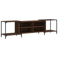 mueble de tv madera de ingenieria marron roble 203x37x50 cm vidaxl