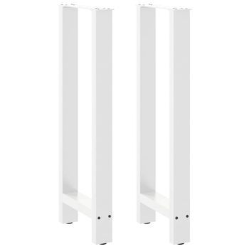 Patas De Mesa De Centro Acero Blanco 2 Uds | Patas Para Mesa 50x(100-101) Cm Cfw53019