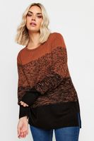 yours jersey de punto terracota y negro degradado mujer curvy y tallas grandes yours