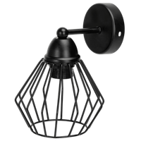 aigostar lampara de pared extraplano cuadrado retro e27 aplique de pared diseno de jaula ajustable interior vintage para dormitorio escalera pasillo negro sin bombilla