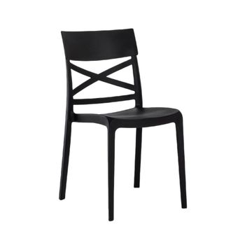 Conjunto de 6 sillas de resina para interior o exterior negras