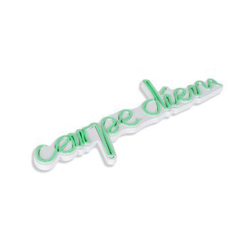 Iluminación Led Decorativa De Plástico Carpe Diem Verde 53x20x2 Cm