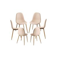 pack 6 sillas teok tela de tela 843942 cm - beige