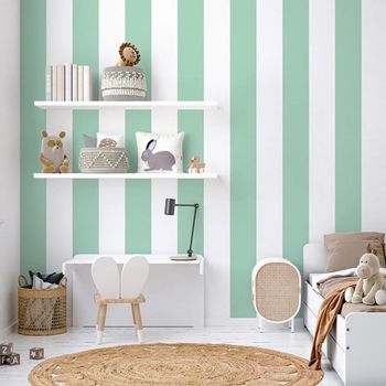Papel pintado autoadhesivo rayas verdes 65x260cm