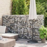 muro de gaviones  gavion para piedras  gavion decorativo con cubiertas acero galvanizado 300x50x150 cm cfw829153