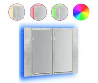 vidaxl armario espejo bano luz led acrilico gris hormigon 60x12x45 cm