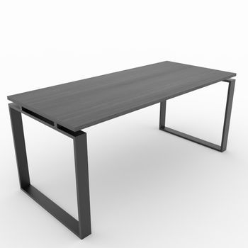 Mesa/escritorio Para Teletrabajo, Oficina Y Hogar. Estructura Cerrada Color Negro. Tablero Color Roble Azabache. Fabricado En España. (160x80cm).