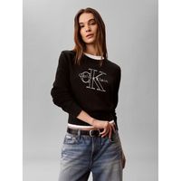 calvin klein jeans jersey logo outline ls top para mujer