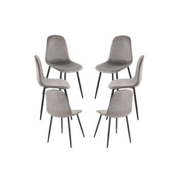 Pack 6 Sillas Boide De Terciopelo 85*43.50*38.50 Cm - Gris