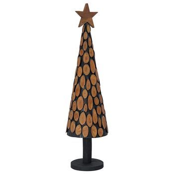 Árbol De Navidad Marrón 120 Cm Madera De Teca Maciza Vidaxl