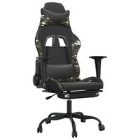 silla gaming  silla de oficina  silla gamer ergonomica con reposapies cuero sintetico negro camuflaje