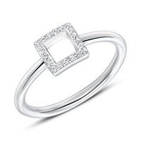 anillo cuadrado para mujer de plata 925 con circonita