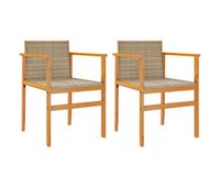 vidaxl sillas de jardin 2 uds madera maciza y ratan sintetico beige