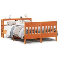 cama matrimonial  cama para adultos  cama sin colchon madera maciza pino marron cera 150x200 cm