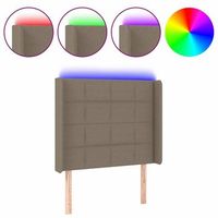 cabecero con led de tela gris taupe 83x16x118128 cm vidaxl