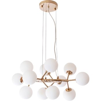 Lámpara de techo anabel 12xg9 a.reg.xd.65cm dorado/blanco