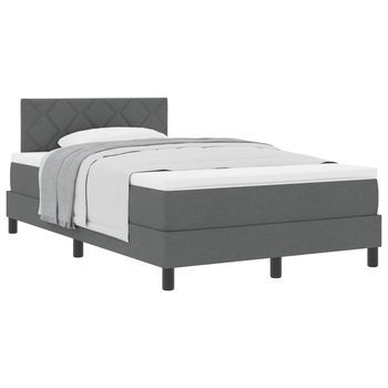 Cama Tipo Box Spring Con Cabecera Gris Oscuro 120 X 200 Cm Tela Vidaxl