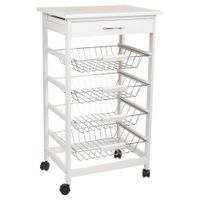 carro de cocina de madera de pino y dm blanco
