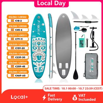 Tabla de paddle surf inflable FunWater, tabla de SUP antideslizante, tabla de paddle surf inflable de 320–385 cm para surf, yoga, pesca, turismo y deportes acuáticos