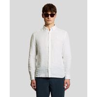 lyle  scott camisa manga larga lw2440v silk finish poplin shirt-626 white para hombre