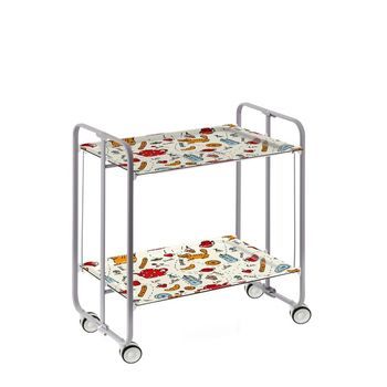 Carrito Auxiliar Plegable Bauhaus Con Ruedas – Armazón Metálico Gris, 2 Niveles, 4 Posiciones Ajustables,,53