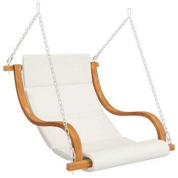Silla Columpio Sin Estructura Con Cojín Madera Curvada Vidaxl