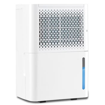 Costway Desumidificador de 12 L Silencioso y Eficiente con Modo Continuo Secado Automático Temporizador 27 x 20,5 x 40,5 cm Blanco