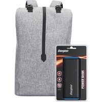 energizer epb004 backpack with power bank - grey grey