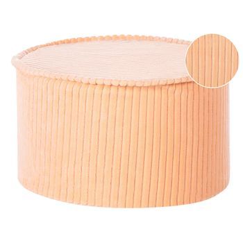 Puf De Algodón Redondo Estructura De Terciopelo Pana Acanalada Funda Extraíble Lavable A Máquina Rosa Melocotón Zikria