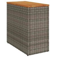 mesa auxiliar jardin  mesa de exterior tapa madera ratan pe gris 58x275x55 cm