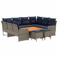 juegos de muebles 8 uds gris y azul marino ratan sintetico vidaxl