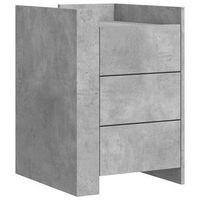 mesita de noche  mesilla de noche madera de ingenieria gris hormigon 45x50x65 cm