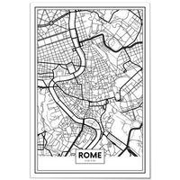 panorama cuadro de metacrilato mapa de ciudad roma 70x100 cm