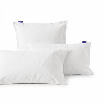 Basic percal Funda de almohada Blanco