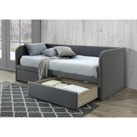 sofa cama con dos cajones coleccion zito 90x200 cm en color gris con somier incluido